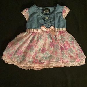 Blue Jean dress with pink lace like tutu